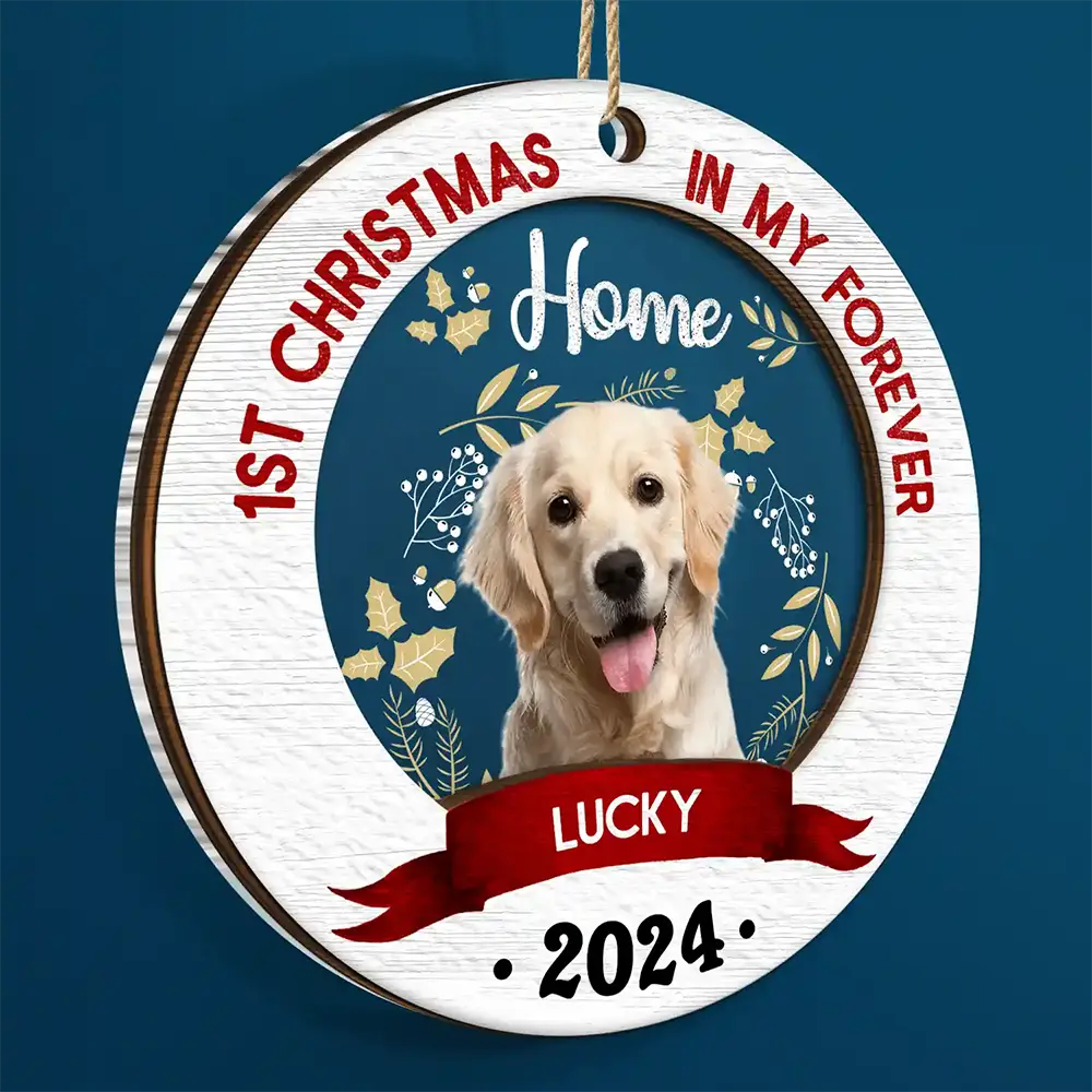 Custom Photo My Forever Home - Christmas Gift For Pet Lovers - Personalized 2-Layered Mix Ornament