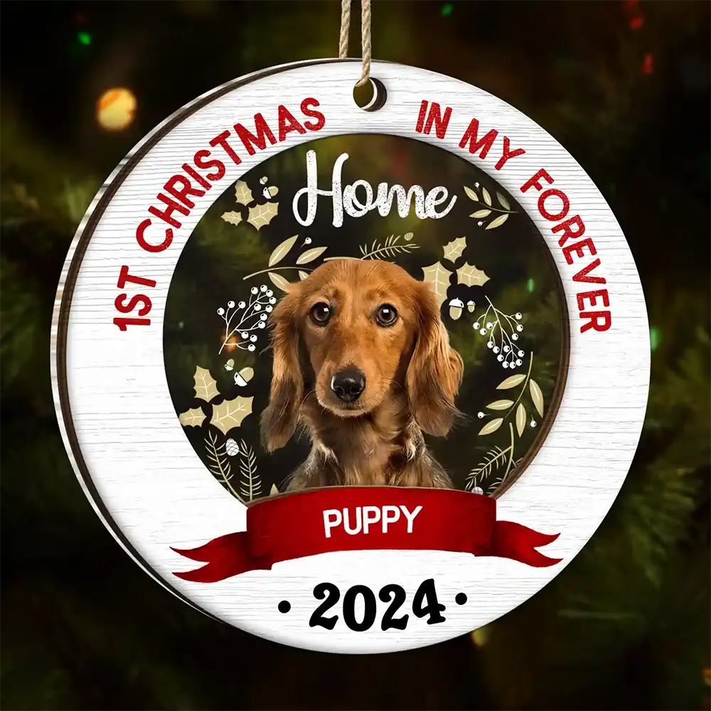 Custom Photo My Forever Home - Christmas Gift For Pet Lovers - Personalized 2-Layered Mix Ornament