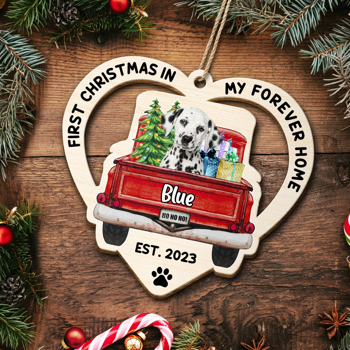 Custom Photo In My Forever Home - Christmas Gift For Pet Lovers - Personalized Wooden Cutout Ornament