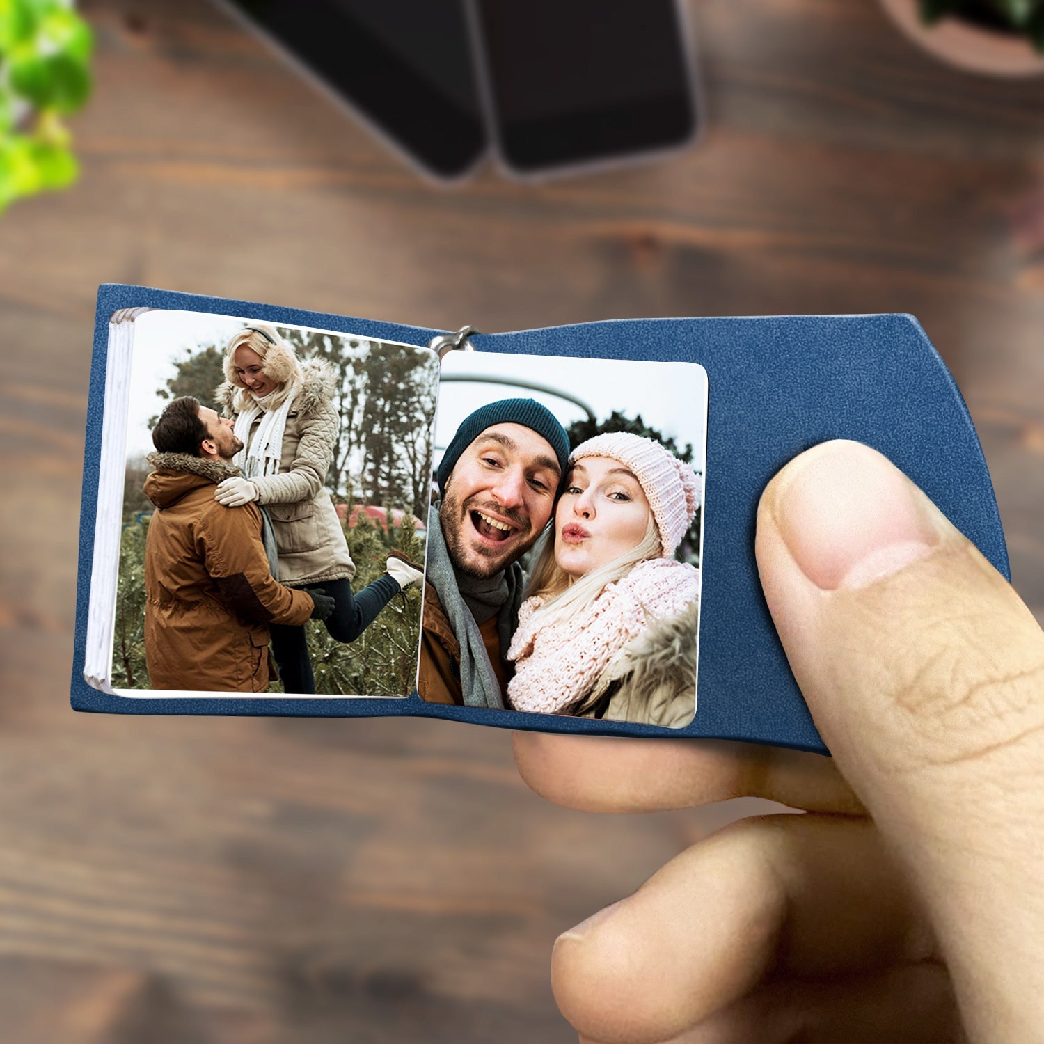 Custom Photo I Love You - Gift For Couples - Personalized Mini Photo Album Keychain