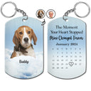 Custom Photo Calendar The Moment Your Heart Stop - Memorial Gift For Family, Pet Lovers - Personalized Aluminum Keychain