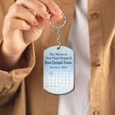 Custom Photo Calendar The Moment Your Heart Stop - Memorial Gift For Family, Pet Lovers - Personalized Aluminum Keychain