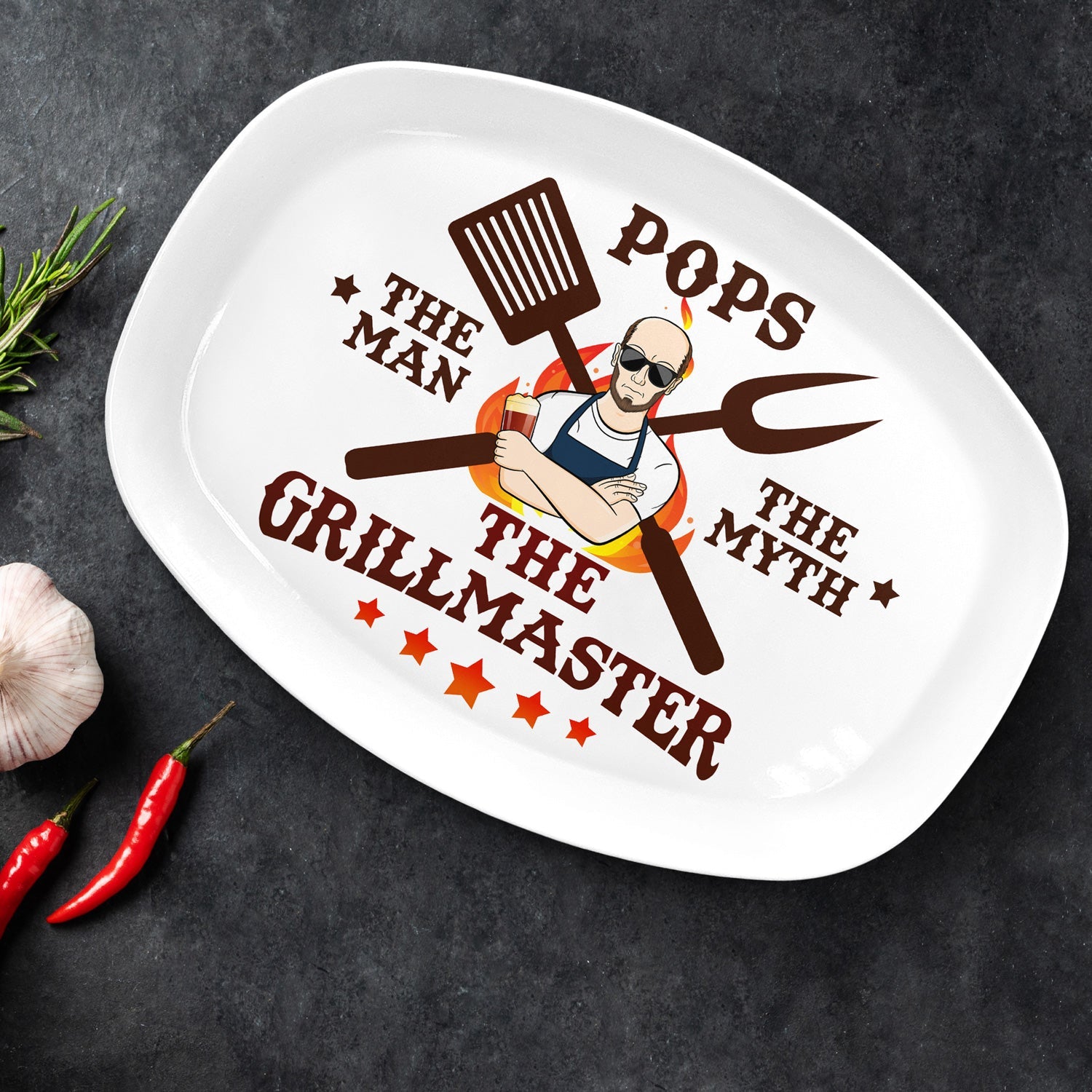 Dad The Man The Myth The Grillmaster - Personalized Plate