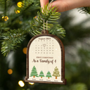 Calendar First Christmas As A Family Of Three - Personalized 2-Layered Wooden Ornament