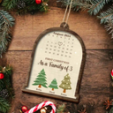 Calendar First Christmas As A Family Of Three - Personalized 2-Layered Wooden Ornament