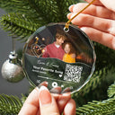 Christmas Custom Photo Song QR Code - Personalized Circle Glass Ornament