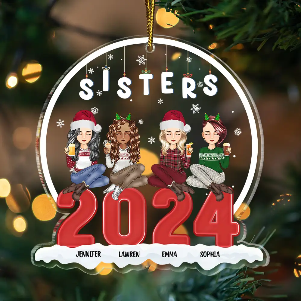 Christmas Besties 2024 - Personalized Custom Shaped Acrylic Ornament