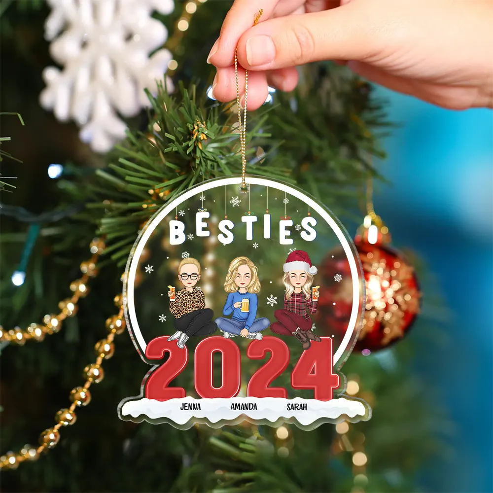 Christmas Besties 2024 - Personalized Custom Shaped Acrylic Ornament