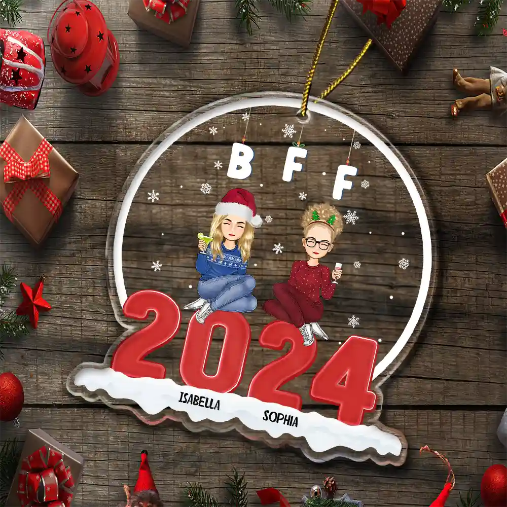 Christmas Besties 2024 - Personalized Custom Shaped Acrylic Ornament