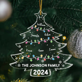 Christmas Tree Family - Personalized Custom Shaped Acrylic Ornament