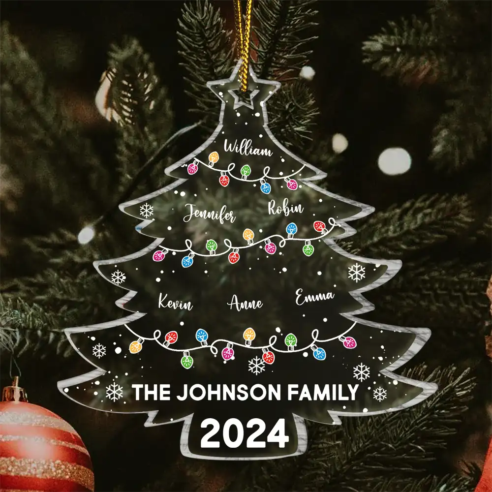 Christmas Tree Family - Personalized Custom Shaped Acrylic Ornament