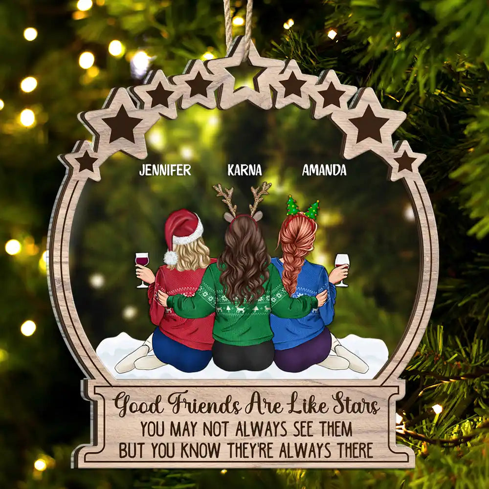 Good Friends Are Like Stars - Personalized 2-Layered Mix Ornament