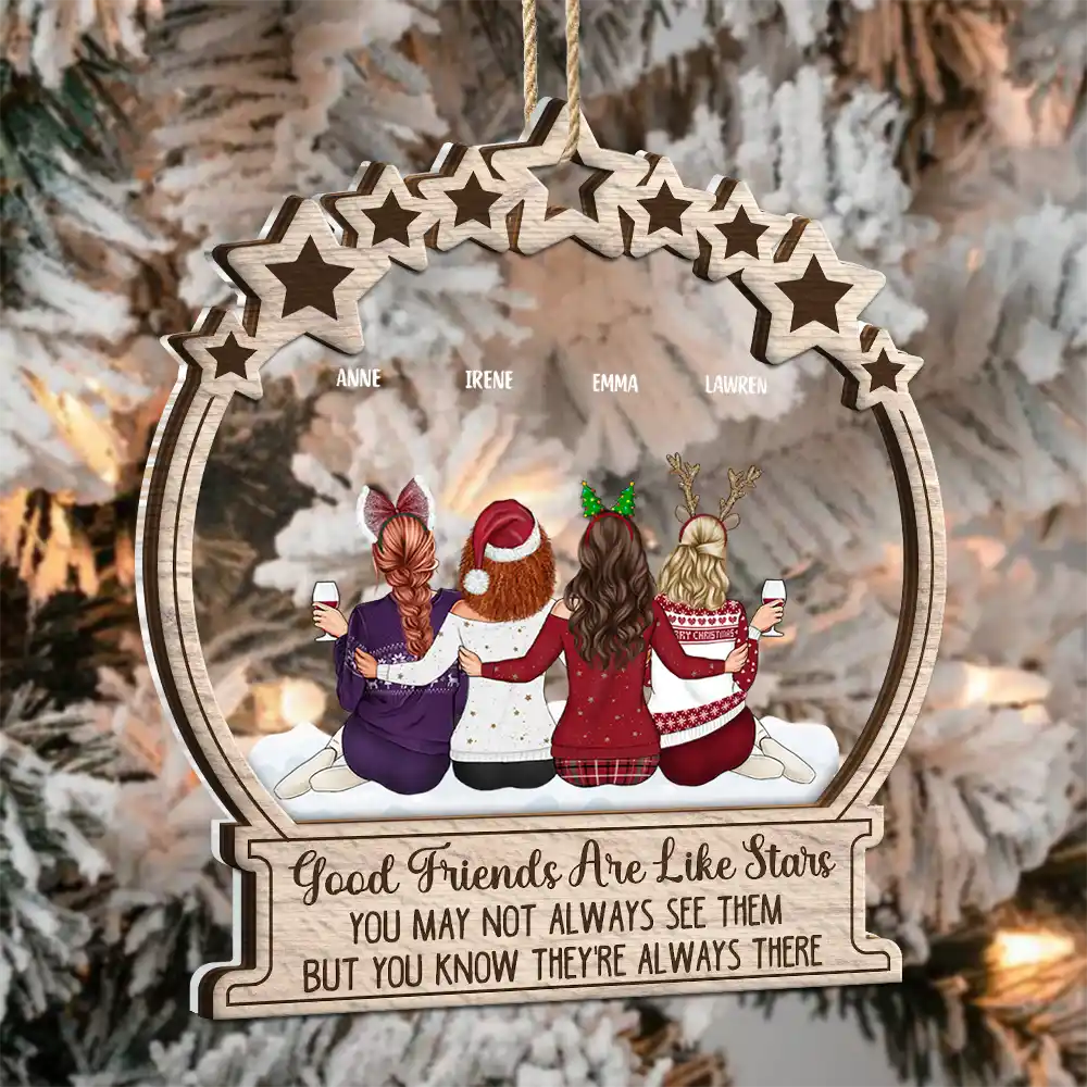 Good Friends Are Like Stars - Personalized 2-Layered Mix Ornament