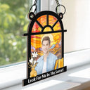 Memorial - Custom Photo Look For Me - Personalized Window Hanging Suncatcher Ornament