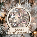 Christmas,New baby,Gift For Kids,Happy - Baby First Christmas Ornament Icon - Personalized 2-Layered Mix Ornament