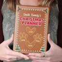 Gift For Couples, Family - Gingerbread Cookie Family Christmas Planner - Personalized Leather Journal