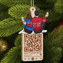 Gift For Couples - Christmas Couple QR Code Favorite Song - Personalized Wooden Cutout Ornament