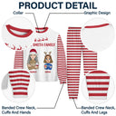 Family - Christmas Flat Art Family Name Candy Cane - Personalized Unisex Pajamas Set