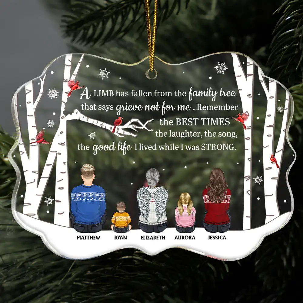 Gift For Grandparents, Parents Family - A Limb Has Fallen - Personalized Medallion Acrylic Ornament