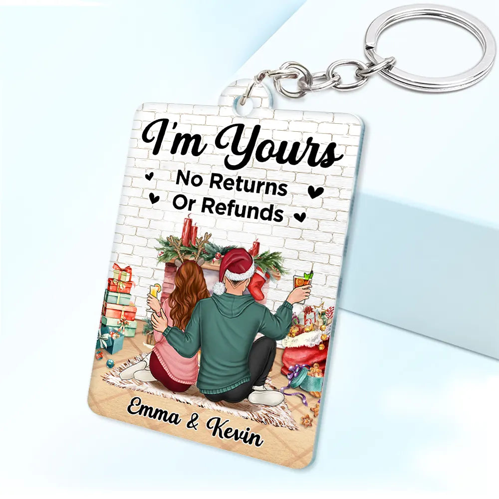 Gift For Couples - Christmas Version Couple Favorite Song I'm Yours No Returns QR Code - Personalized Acrylic Keychain