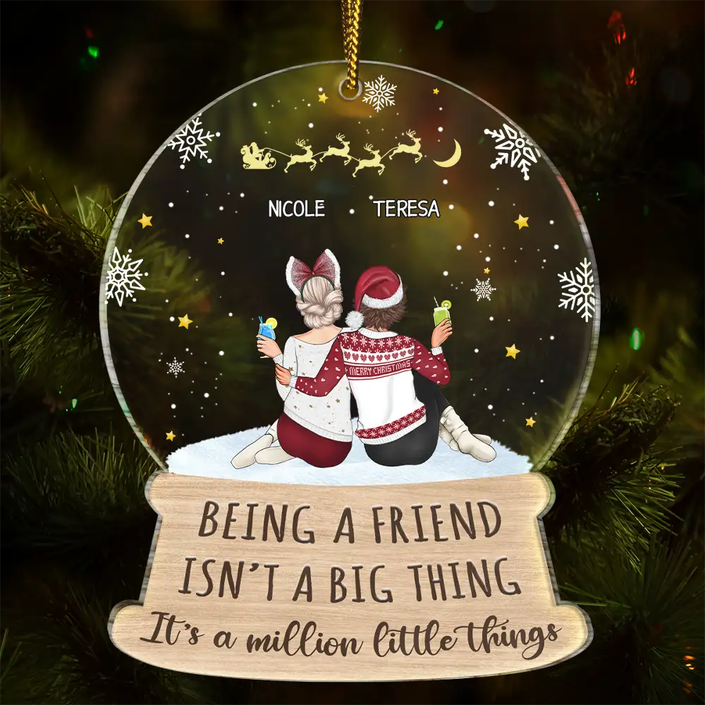 Gift For Bestie - Christmas Bestie Million Little Things - Personalized Custom Shaped Acrylic Ornament