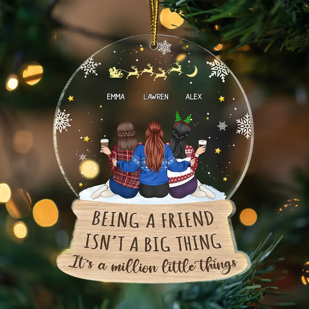 Gift For Bestie - Christmas Bestie Million Little Things - Personalized Custom Shaped Acrylic Ornament