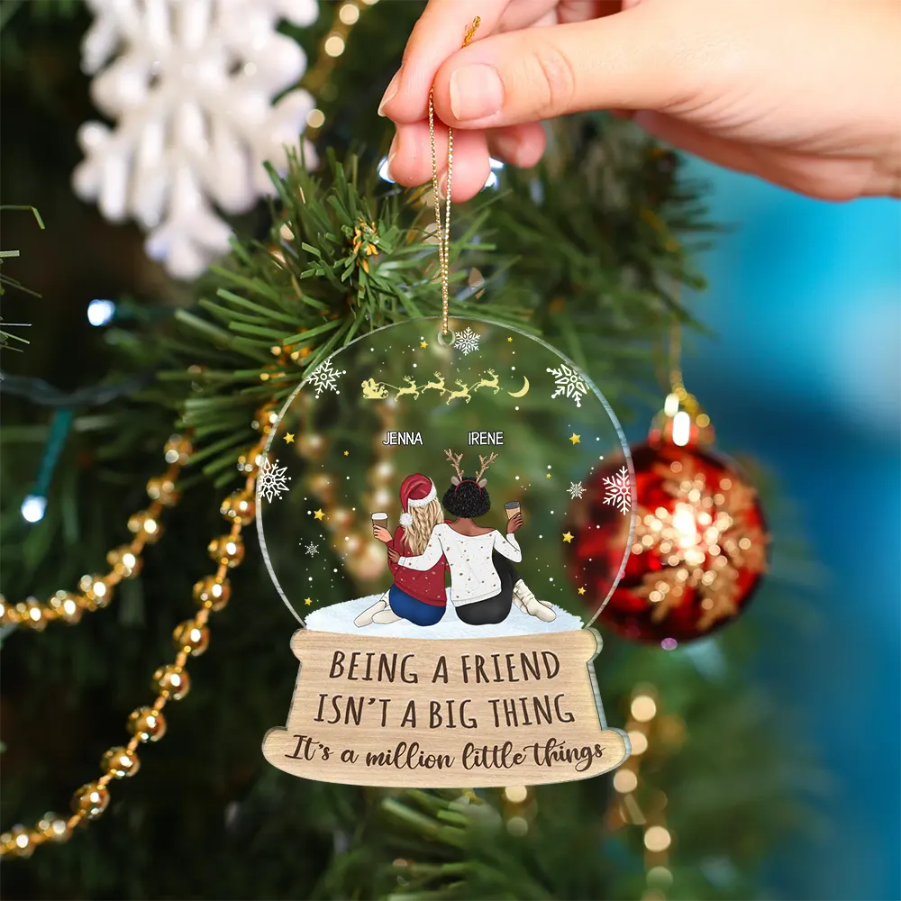 Gift For Bestie - Christmas Bestie Million Little Things - Personalized Custom Shaped Acrylic Ornament