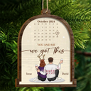 Gift For Couples, Gift For Husband, Gift For Wife, Gift For Boyfriend, Gift For Girlfriend - Christmas Couple Calendar The Day Our Journey Began - Personalized 2-Layered Wooden Ornament