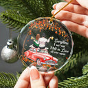 Christmas,Gift For Couples,Gift For Husband,Gift For Wife,Gift For Boyfriend,Happy - Christmas Every Love Story Is Beautiful - Personalized Circle Glass Ornament