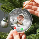 Memorial, Family - Custom Photo Christmas The Call I Wish I Could Make - Personalized Circle Glass Ornament