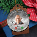 Memorial, Family - Custom Photo Christmas The Call I Wish I Could Make - Personalized Circle Glass Ornament