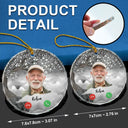 Memorial, Family - Custom Photo Christmas The Call I Wish I Could Make - Personalized Circle Glass Ornament