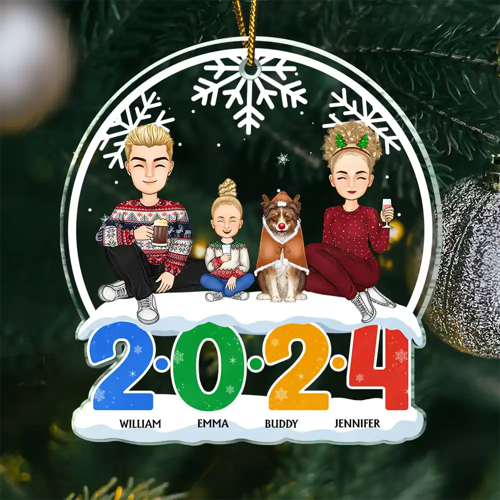 Family, Pet Lovers - Christmas Family A Whole Lot Of Love - Personalized Custom Shaped Acrylic Ornament