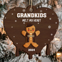 Gift For Grandma, Gift For Kids - Melt Our Heart - Personalized 2-Layered Wooden Ornament