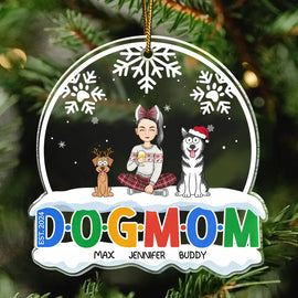 Dog Lovers - Christmas Dog Mom Dog Dad - Personalized Custom Shaped Acrylic Ornament