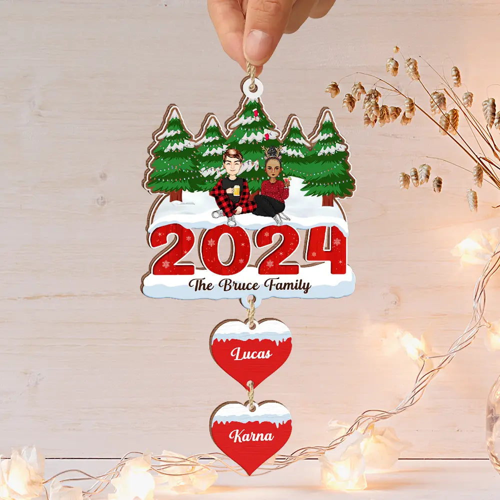 Gift For Couples,Gift For Kids,Family,Gift For Bestie,Gifts For Colleagues,Dog Lovers,Pet Lovers,Dog Mom,Dog Couple,Cat Lovers,Cat Mom,Cat Couple,Pet Mom,Pet Couple,Christmas,Dog Dad,Cat Dad,Pet Dad - 2024 Christmas A Whole Lot Of Love - Personalized Wooden Ornament With Wooden Tag