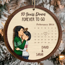 Gift For Couples, Gift For Husband, Gift For Wife, Gift For Boyfriend - Christmas Couple Forever To Go First Christmas Together - Personaized 2-Layered Wooden Ornament