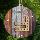 Gift For Kids, Gift For Grandma, Gift For Grandpa, Gift For Grandparents - Grandkids Crossword Scrabble - Personalized 2-Layered Wooden Ornament