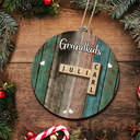 Gift For Kids, Gift For Grandma, Gift For Grandpa, Gift For Grandparents - Grandkids Crossword Scrabble - Personalized 2-Layered Wooden Ornament