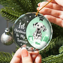 Dog Lovers, Cat Lovers - Custom Photo Dog Cat 1st Christmas In My Forever Home - Personalized Circle Glass Ornament