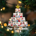 Gift For Kids, Gift For Grandparents - Custom Photo Christmas Tree My Grandkids - Personalized Custom Shaped Acrylic Ornament