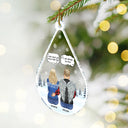 Family - Christmas Memorial Teardrop I Miss You More Than Anything - Personalized Custom Shaped Acrylic Ornament