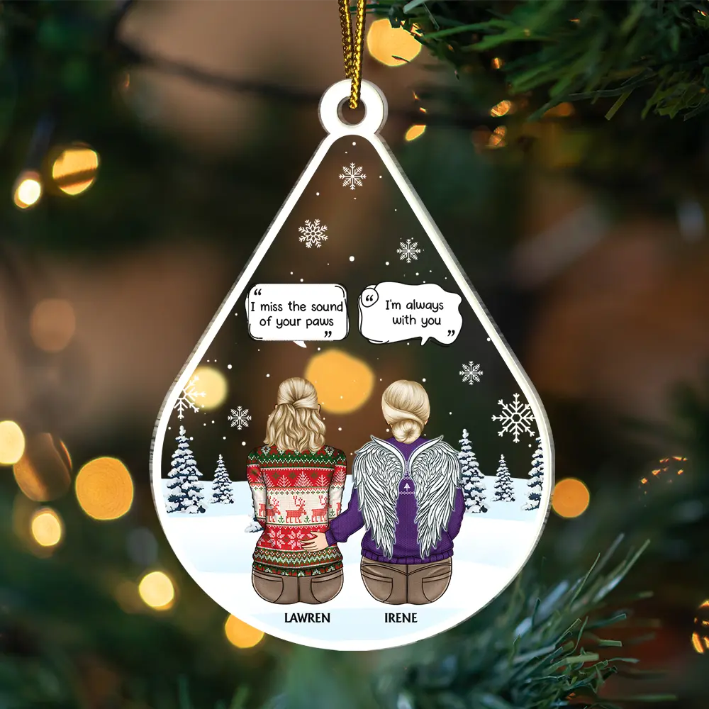 Family - Christmas Memorial Teardrop I Miss You More Than Anything - Personalized Custom Shaped Acrylic Ornament