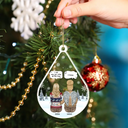 Family - Christmas Memorial Teardrop I Miss You More Than Anything - Personalized Custom Shaped Acrylic Ornament