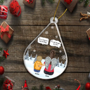 Family - Christmas Memorial Teardrop I Miss You More Than Anything - Personalized Custom Shaped Acrylic Ornament