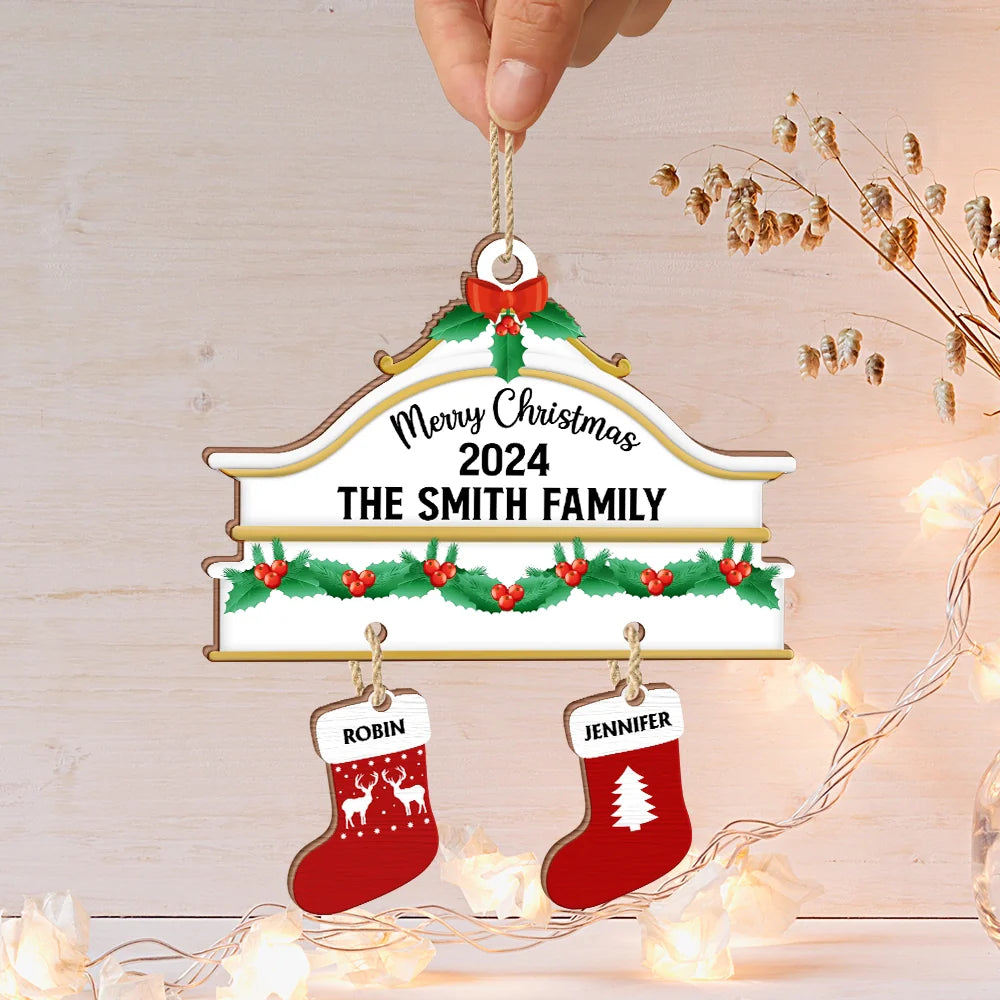 Gift For Couples,Gift For Husband,Gift For Wife,Parents,Gift For Grandma,Gift For Mother,Gift For Father,Gift For Grandpa,Gift For Grandparents,Gift For Kids,Gift For Daughter,Gift For Son,Gift For Sibling,Gift For Sisters,Gift For Brothers,Family - Christmas Family Stockings - Personalized Wooden Ornament With Wooden Tag