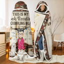 Reading,Pet Lovers,Cat Lovers,Dog Lovers,Gift For Yourself,Happy - Book Reading & Cat Cuddling Blanket - Personalized Wearable Hooded Blanket