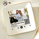 Gift For Couples,Gift For Husband,Gift For Wife,Gift For Boyfriend,Gift For Girlfriend,Wedding,Happy - Custom Photo Couple Favorite Song QR Code - Personalized Ring Dish