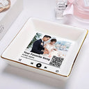 Gift For Couples,Gift For Husband,Gift For Wife,Gift For Boyfriend,Gift For Girlfriend,Wedding,Happy - Custom Photo Couple Favorite Song QR Code - Personalized Ring Dish