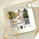 Gift For Couples,Gift For Husband,Gift For Wife,Gift For Boyfriend,Gift For Girlfriend,Wedding,Happy - Custom Photo Couple Favorite Song QR Code - Personalized Ring Dish